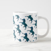 Zebra Black and Blue Silhouette Jumbo-Tasse (Rechts)