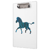 Zebra Black and Blue Silhouette Klemmbrett (Links)