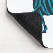 Zebra Black and Blue Silhouette Mousepad (Ecke)