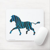 Zebra Black and Blue Silhouette Mousepad (Mit Mouse)