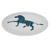 Zebra Black and Blue Silhouette Schneidebrett (Ecke)