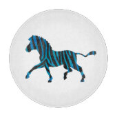 Zebra Black and Blue Silhouette Schneidebrett (Vorderseite)