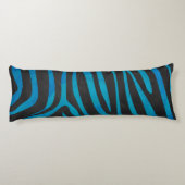 Zebra Black and Blue Silhouette Seitenschläferkissen (Rückseite)