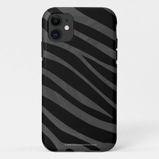 Zebra Black and Gray Print Case-Mate iPhone Hülle (Rückseite)
