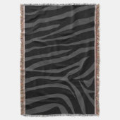 Zebra Black and Gray Print Decke (Vorderseite Vertikal)