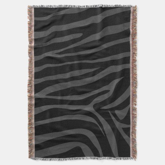 Zebra Black and Gray Print Decke (Vorderseite Vertikal)