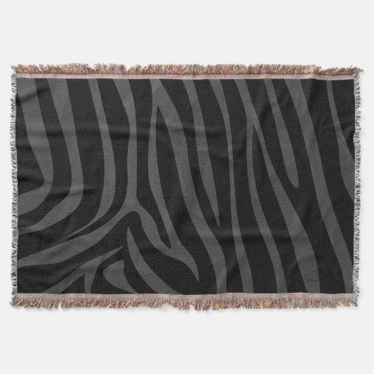 Zebra Black and Gray Print Decke (Vorderseite)