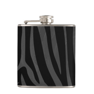 Zebra Black and Gray Print Flachmann