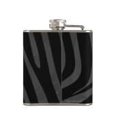 Zebra Black and Gray Print Flachmann (Rückseite)