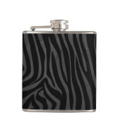 Zebra Black and Gray Print Flachmann (Vorderseite)