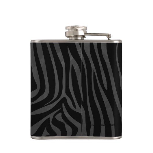 Zebra Black and Gray Print Flachmann (Rückseite)