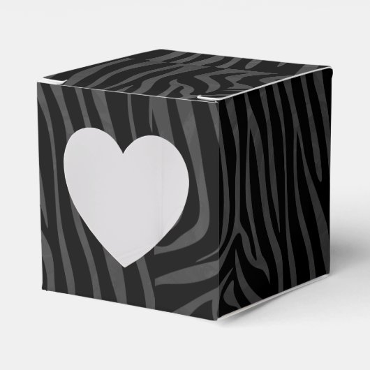 Zebra Black and Gray Print Geschenkschachtel (Vorderseite)