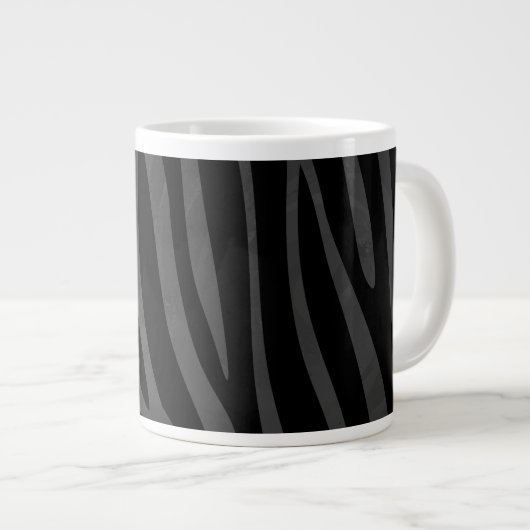 Zebra Black and Gray Print Jumbo-Tasse (Vorderseite Rechts)