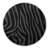 Zebra Black and Gray Print Keramikknauf (Vorderseite)