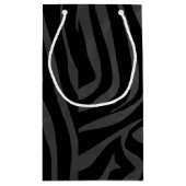Zebra Black and Gray Print Kleine Geschenktüte (Rückseite)