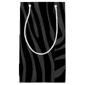 Zebra Black and Gray Print Kleine Geschenktüte (Vorderseite)