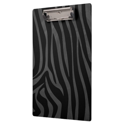 Zebra Black and Gray Print Klemmbrett (Links)