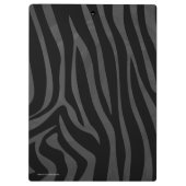 Zebra Black and Gray Print Klemmbrett (Rückseite)