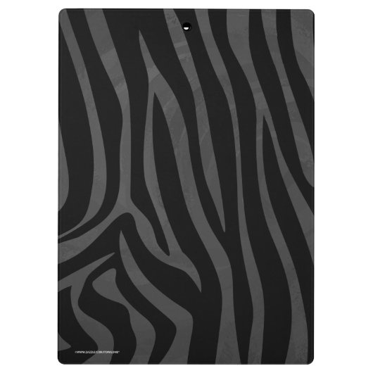 Zebra Black and Gray Print Klemmbrett (Rückseite)
