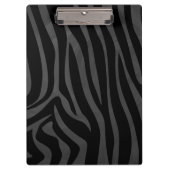 Zebra Black and Gray Print Klemmbrett (Vorderseite)