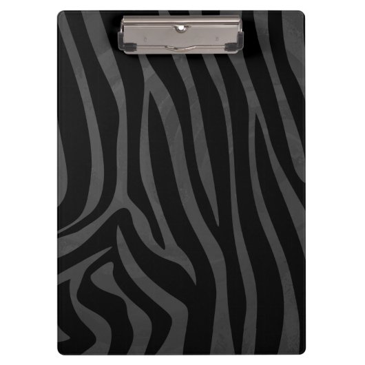 Zebra Black and Gray Print Klemmbrett (Vorderseite)