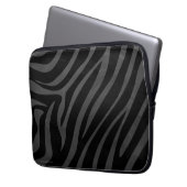 Zebra Black and Gray Print Laptopschutzhülle (Vorderseite Links)