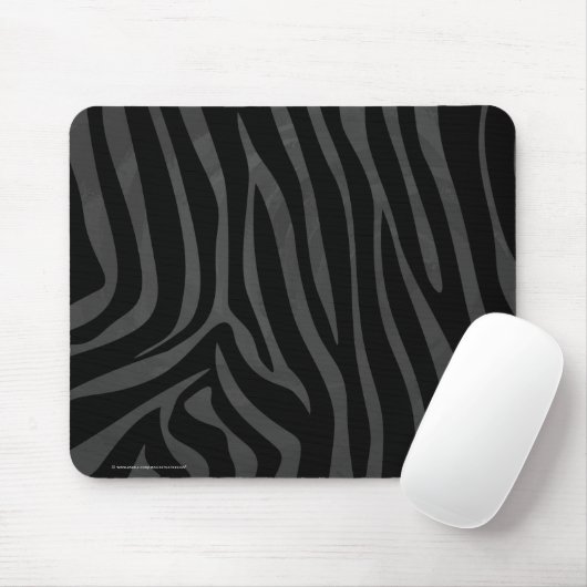 Zebra Black and Gray Print Mousepad (Mit Mouse)