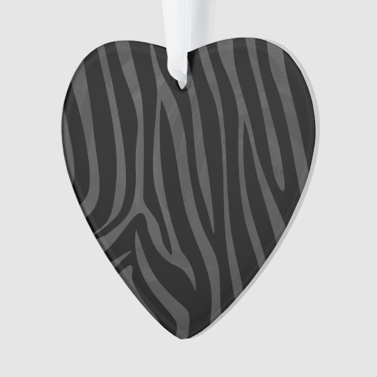 Zebra Black and Gray Print Ornament (Vorderseite)