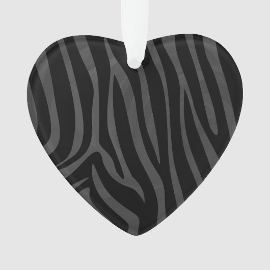 Zebra Black and Gray Print Ornament (Vorderseite)