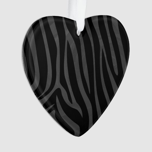 Zebra Black and Gray Print Ornament (Vorderseite)