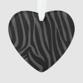 Zebra Black and Gray Print Ornament (Rückseite)