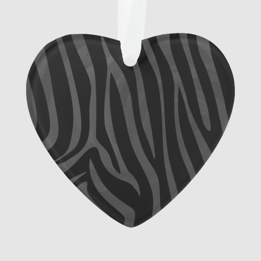 Zebra Black and Gray Print Ornament (Rückseite)