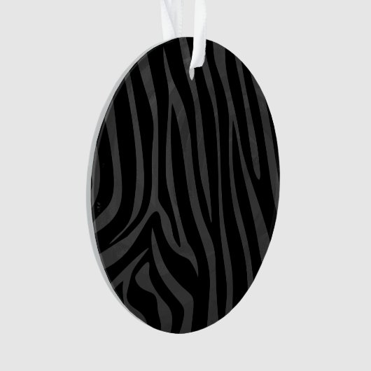Zebra Black and Gray Print Ornament (Vorderseite)