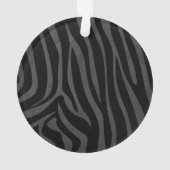 Zebra Black and Gray Print Ornament (Rückseite)