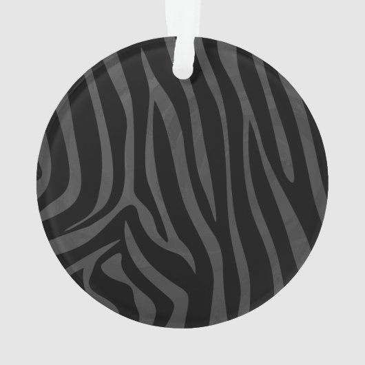 Zebra Black and Gray Print Ornament (Rückseite)