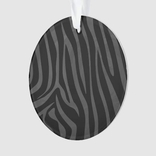 Zebra Black and Gray Print Ornament (Vorderseite)
