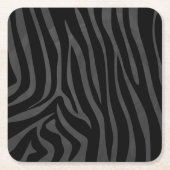 Zebra Black and Gray Print Rechteckiger Pappuntersetzer (Vorderseite)