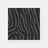 Zebra Black and Gray Print Serviette (Vorderseite)