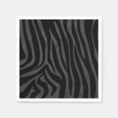 Zebra Black and Gray Print Serviette (Vorderseite)