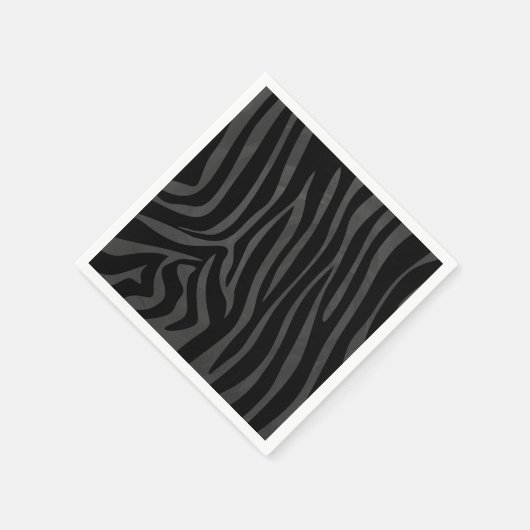Zebra Black and Gray Print Serviette (Ecke)
