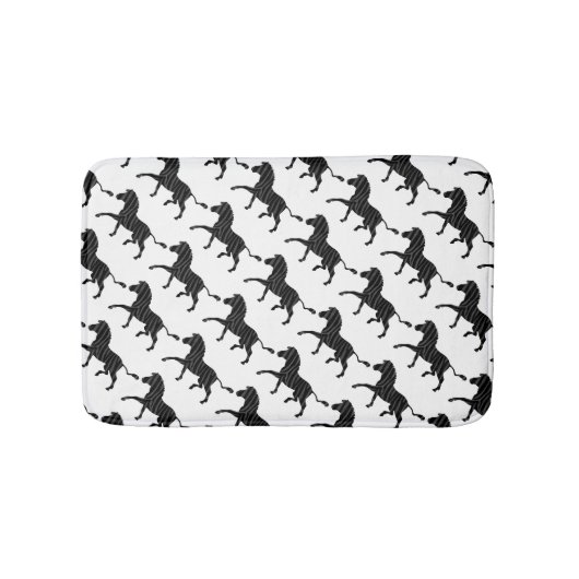 Zebra Black and Gray Print Silhouette Badematte (Vorderseite)