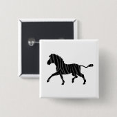 Zebra Black and Gray Print Silhouette Button (Vorne & Hinten)