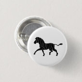 Zebra Black and Gray Print Silhouette Button (Vorne & Hinten)