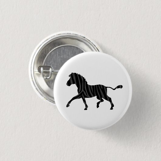 Zebra Black and Gray Print Silhouette Button (Vorne & Hinten)
