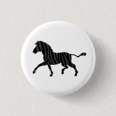 Zebra Black and Gray Print Silhouette Button (Vorderseite)