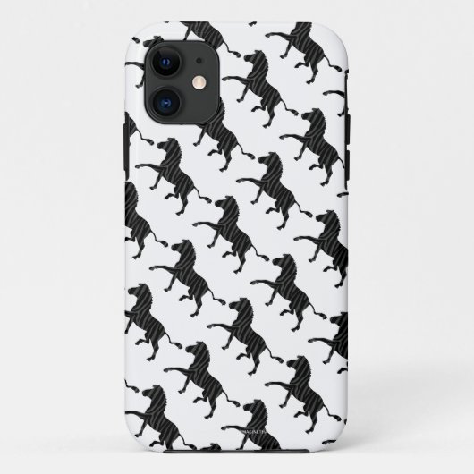 Zebra Black and Gray Print Silhouette Case-Mate iPhone Hülle (Rückseite)
