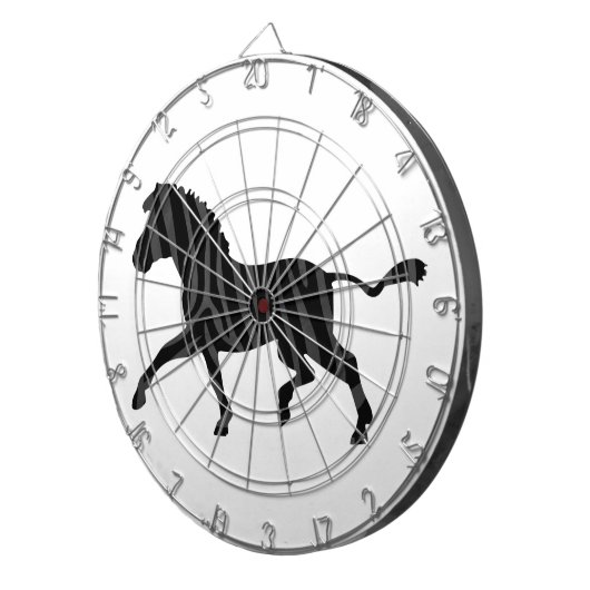 Zebra Black and Gray Print Silhouette Dartscheibe (Vorderseite rechts)