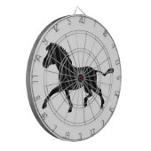 Zebra Black and Gray Print Silhouette Dartscheibe (Vorderseite Links)