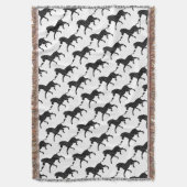 Zebra Black and Gray Print Silhouette Decke (Vorderseite Vertikal)