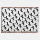 Zebra Black and Gray Print Silhouette Decke (Vorderseite)
